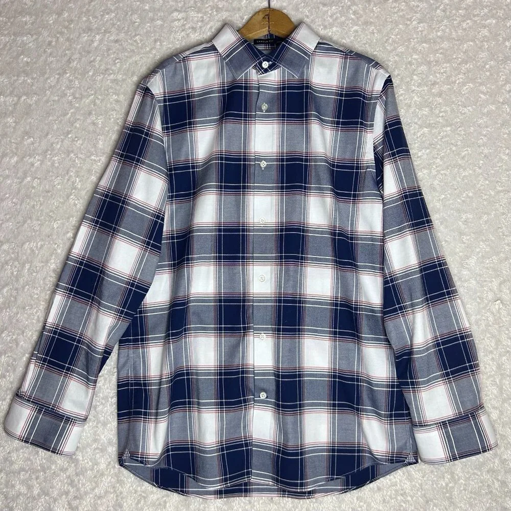 Banana Republic Non Iron Camden Fit Plaid Button Down‎ Size Large